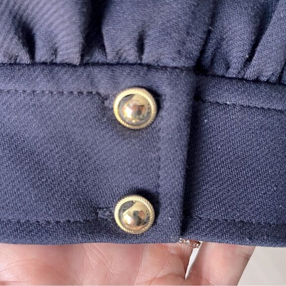 Talbots Plus 3X Navy Half-Zip Blouse Classic Lightweight Top, Workwear Essential - Picture 3 of 7